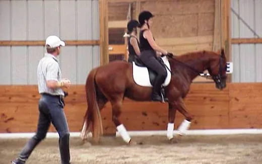 a person riding a horse