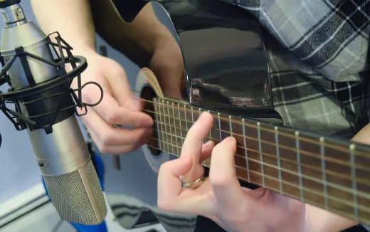 a person holding a device