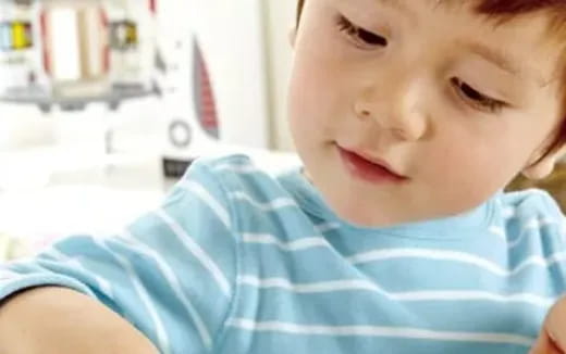 a close up of a baby