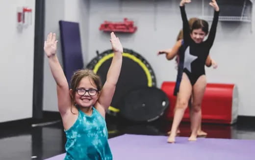 a group of girls exercising