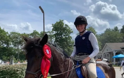 a person riding a horse