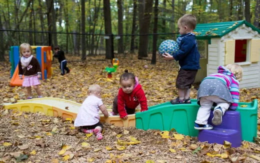 children playing in a playground