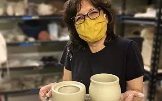 a person wearing a mask