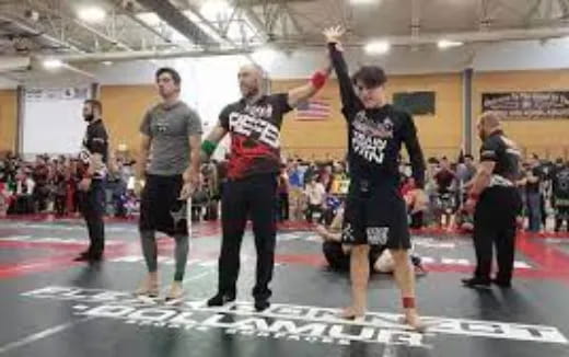 a group of people in a gym