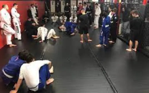 a group of people in a room