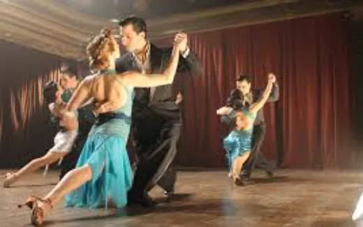 a group of people dancing