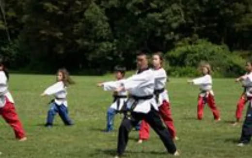 a group of people in a field