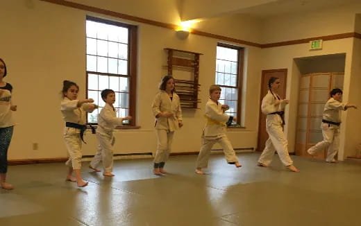 a group of people in a room