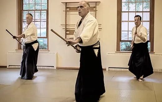 a group of people in a room