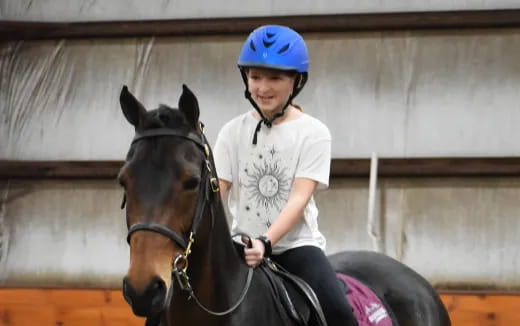 a person riding a horse