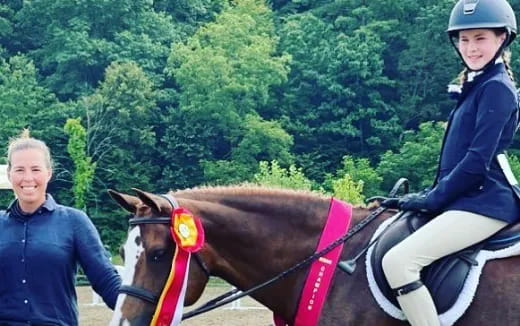 a person riding a horse