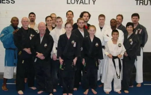 a group of people posing for a photo