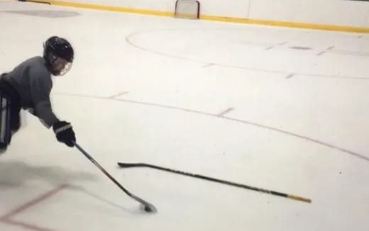a person playing hockey