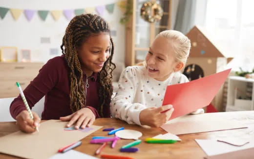 a woman and a child coloring