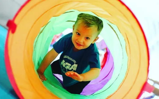 a child in a tunnel