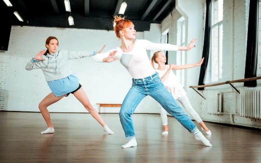 a group of women dancing