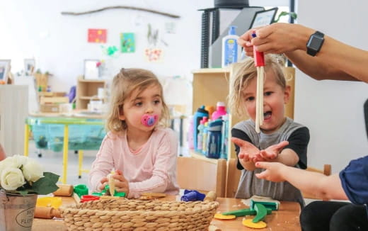 a person and two children