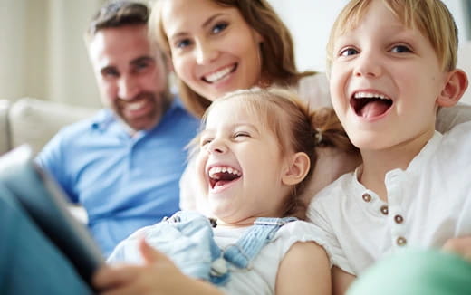 a group of people smiling