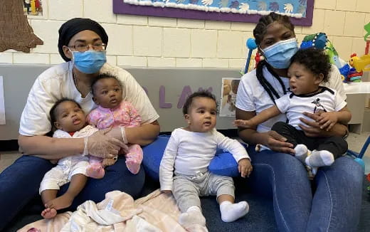 a group of children wearing face masks