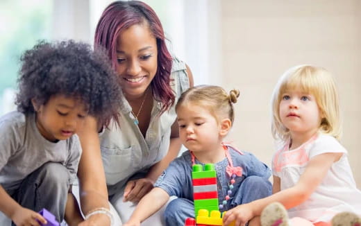 a person and several children