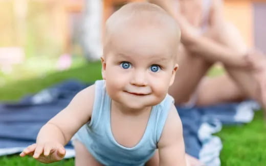 a baby with blue eyes