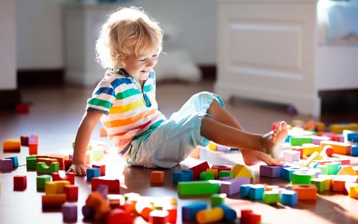 a child playing with toys