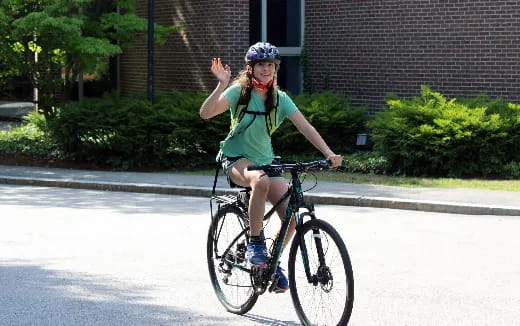 a person riding a bicycle