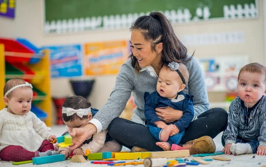 a person and several children