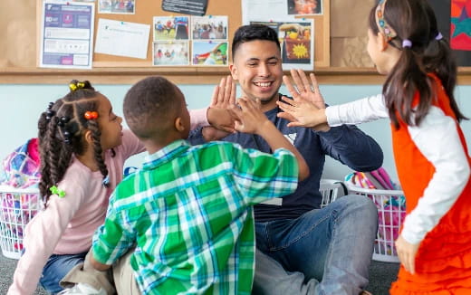 a group of people clapping
