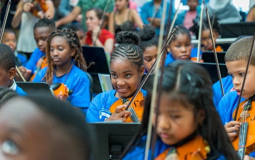 a group of children in a classroom