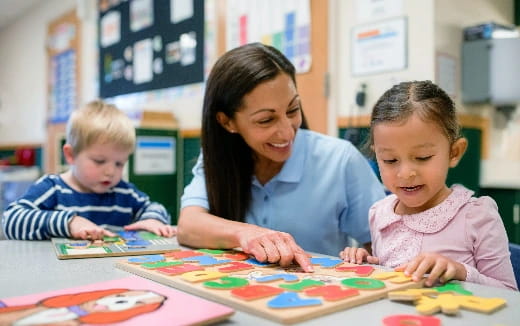 a person and two children