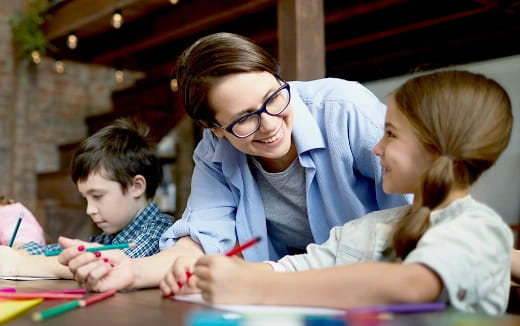 a person and two children