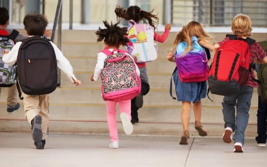 a group of children walking