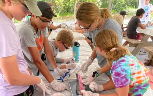 a group of people working on a project