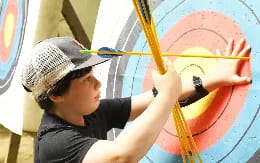a young boy painting