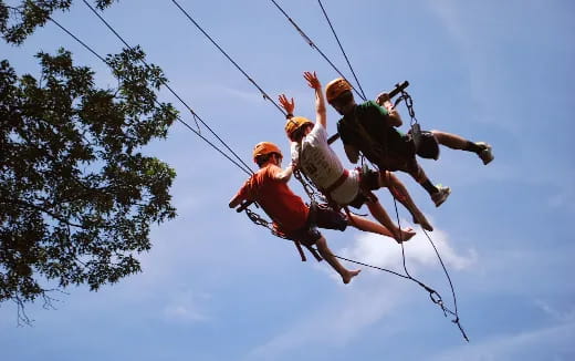 a group of people skydiving