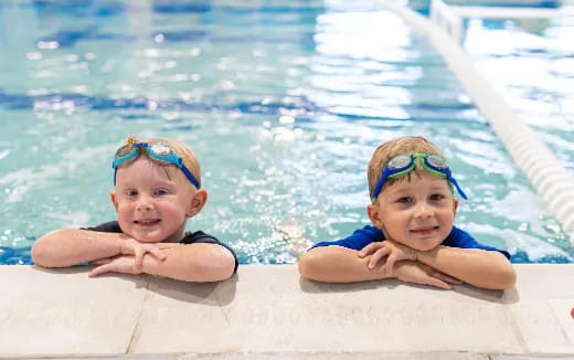 two children in a pool