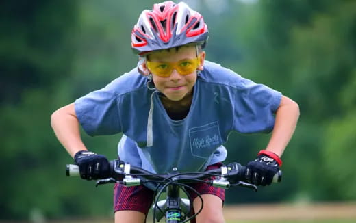 a person riding a bicycle