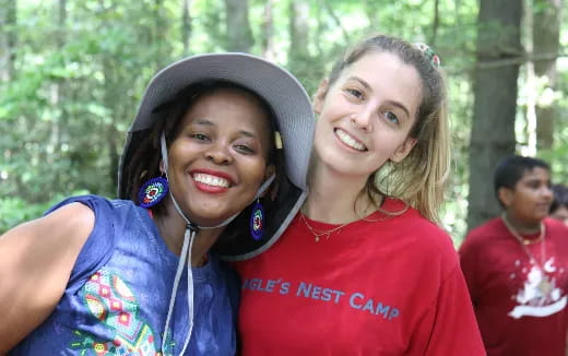 a couple of girls smiling