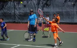 a person playing tennis