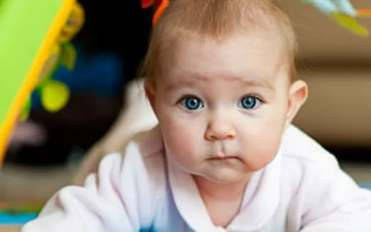 a baby with blue eyes