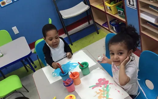 a few children painting