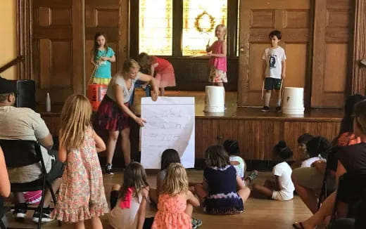 a group of children in a room