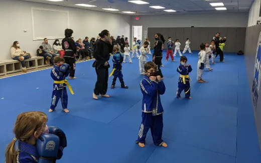 a group of children in a room