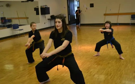 a group of people dancing