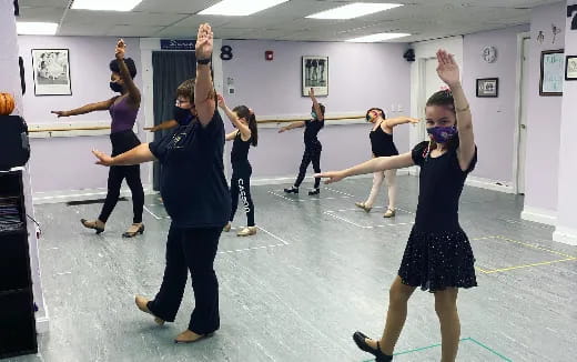 a group of people exercising