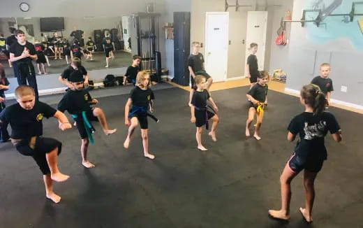 a group of people in a room