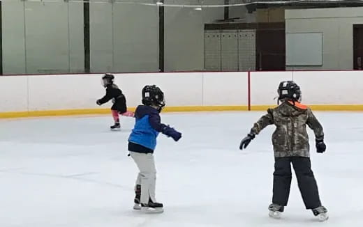 a group of people on ice