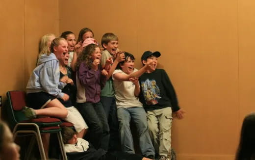 a group of people standing together