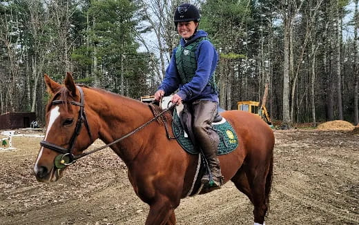 a man riding a horse